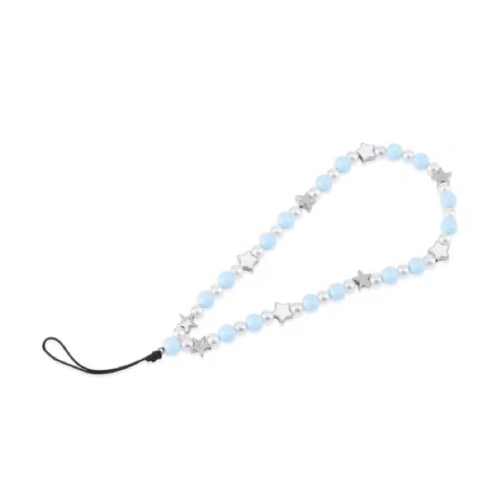 Case-Mate Phone Wrist strap - Silver Stars and Blue Beads